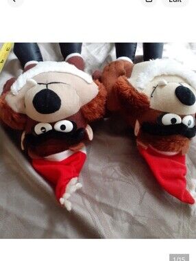 Two {2} Vintage Collectible Tasmanian 9" Devil Christmas Stuffed Toys 1992